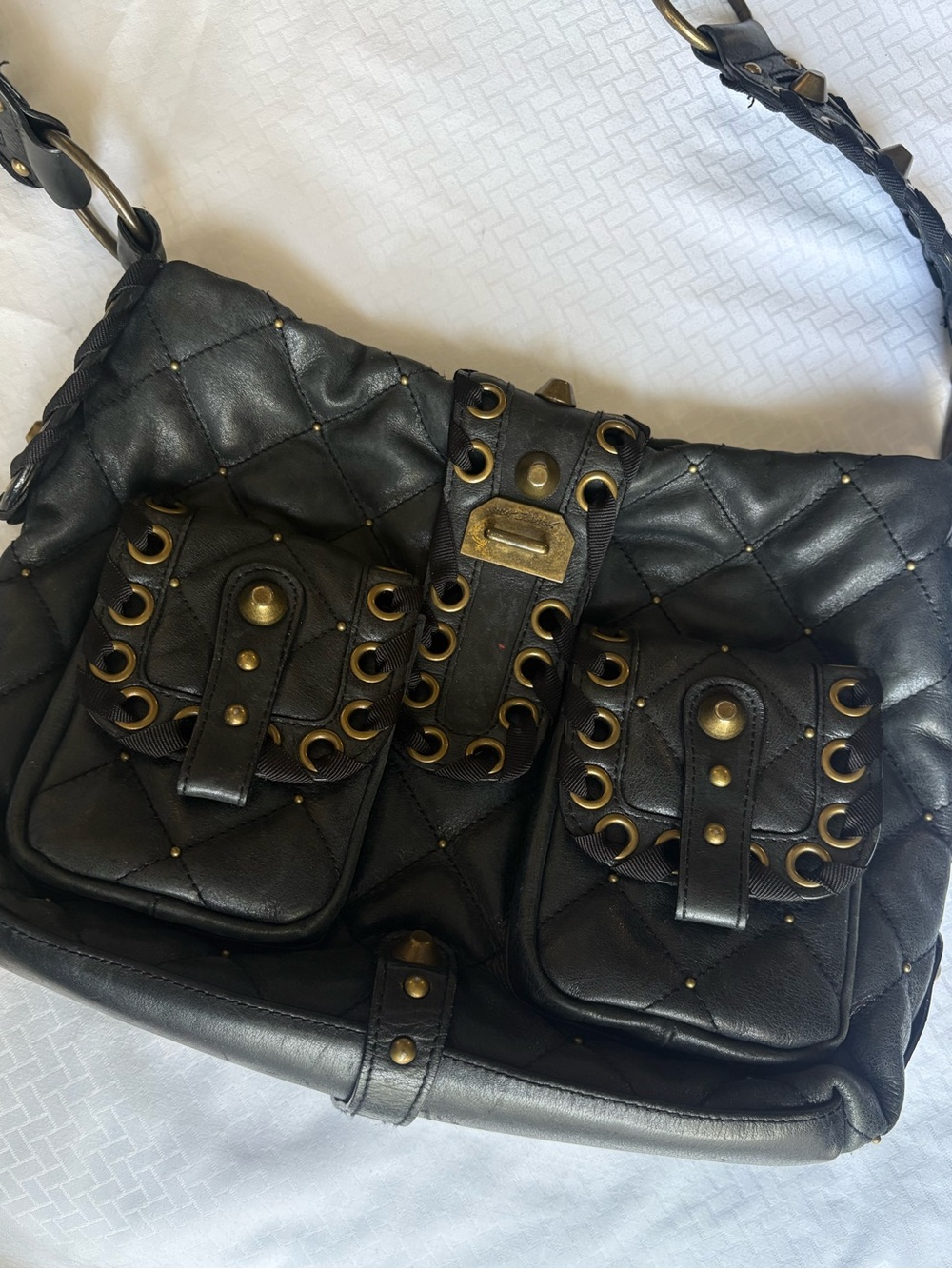 authentic Betsey Johnson Y2K vintage punk glam shoulder bag 🖤 - Picture 14 of 16